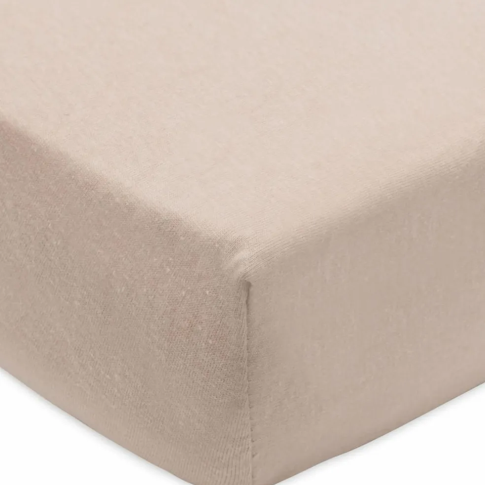 Lot de 2 draps housses en jersey Wild Rose-Biscuit (40 x 80 cm)