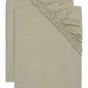 Lot de 2 draps housses en jersey Olive Green (40 x 80 cm)