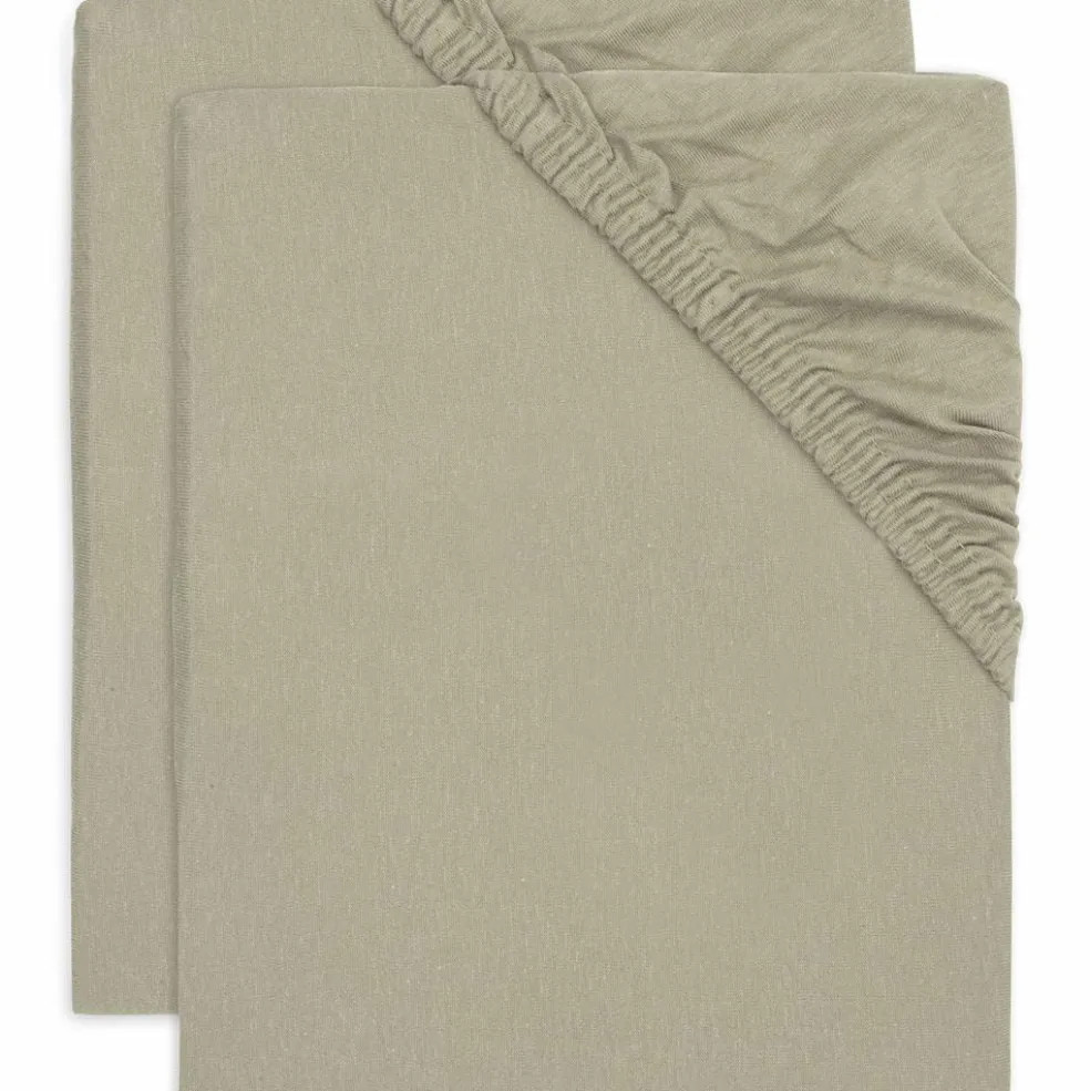 Lot de 2 draps housses en jersey Olive Green (40 x 80 cm)