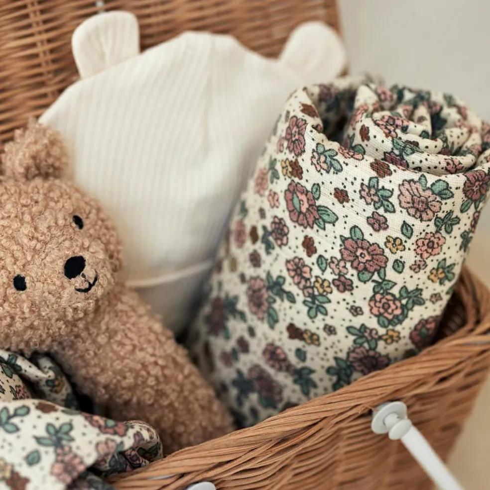 Lot de 3 gants de toilette en gaze de coton Retro Flowers