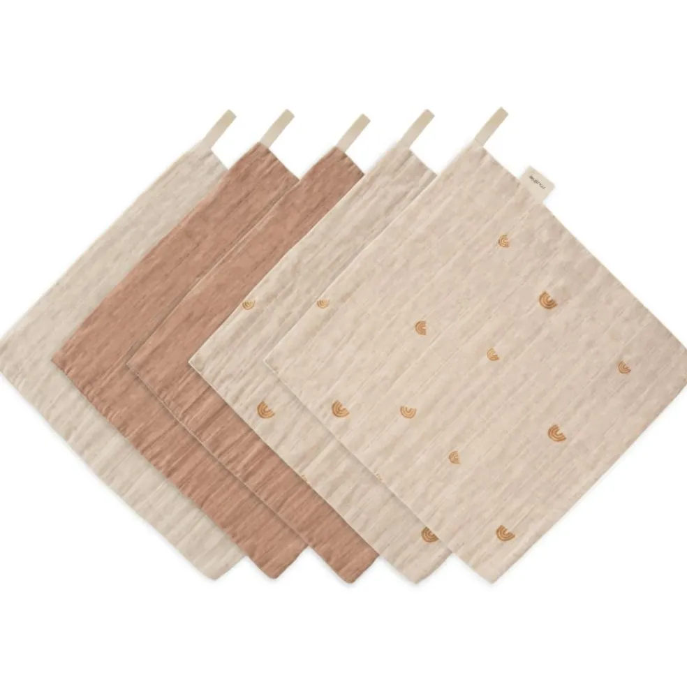 Lot de 5 gants de toilette Rainbow Blue