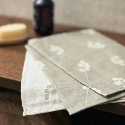 Lot de 3 gants de toilette en gaze de coton Twig Olive Green