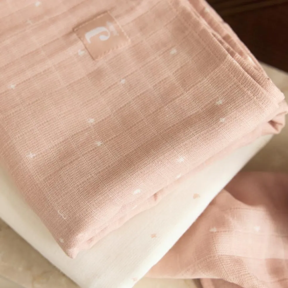 Lot de 3 gants de toilette en gaze de coton Twinkling Wild Rose