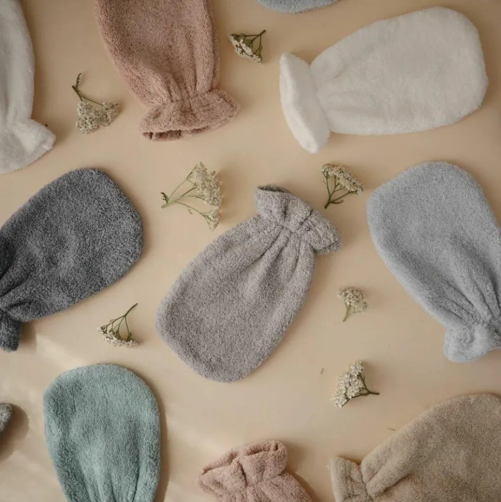 Lot de 2 gants de toilette en coton bio Sea Mist