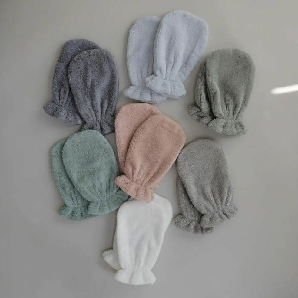 Lot de 2 gants de toilette en coton bio Sea Mist