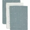 Lot de 3 gants de toilette en gaze de coton Twinkling Sea Green