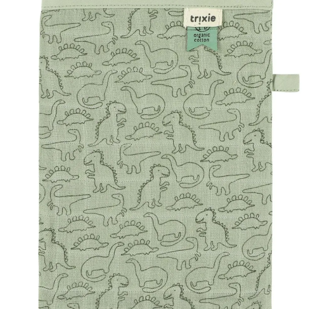 Lot de 3 gants de toilette en mousseline Daring Dino