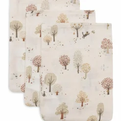 Lot de 3 gants de toilette en gaze de coton Tiny Park