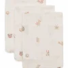 Lot de 3 gants de toilette en gaze de coton Animal Friends
