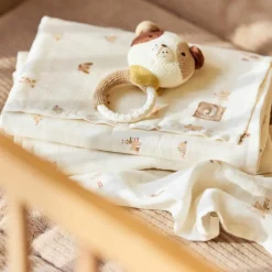 Lot de 3 gants de toilette en gaze de coton Animal Friends