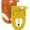 Lot de 2 gants de toilette Mr. Lion et Mr. Fox