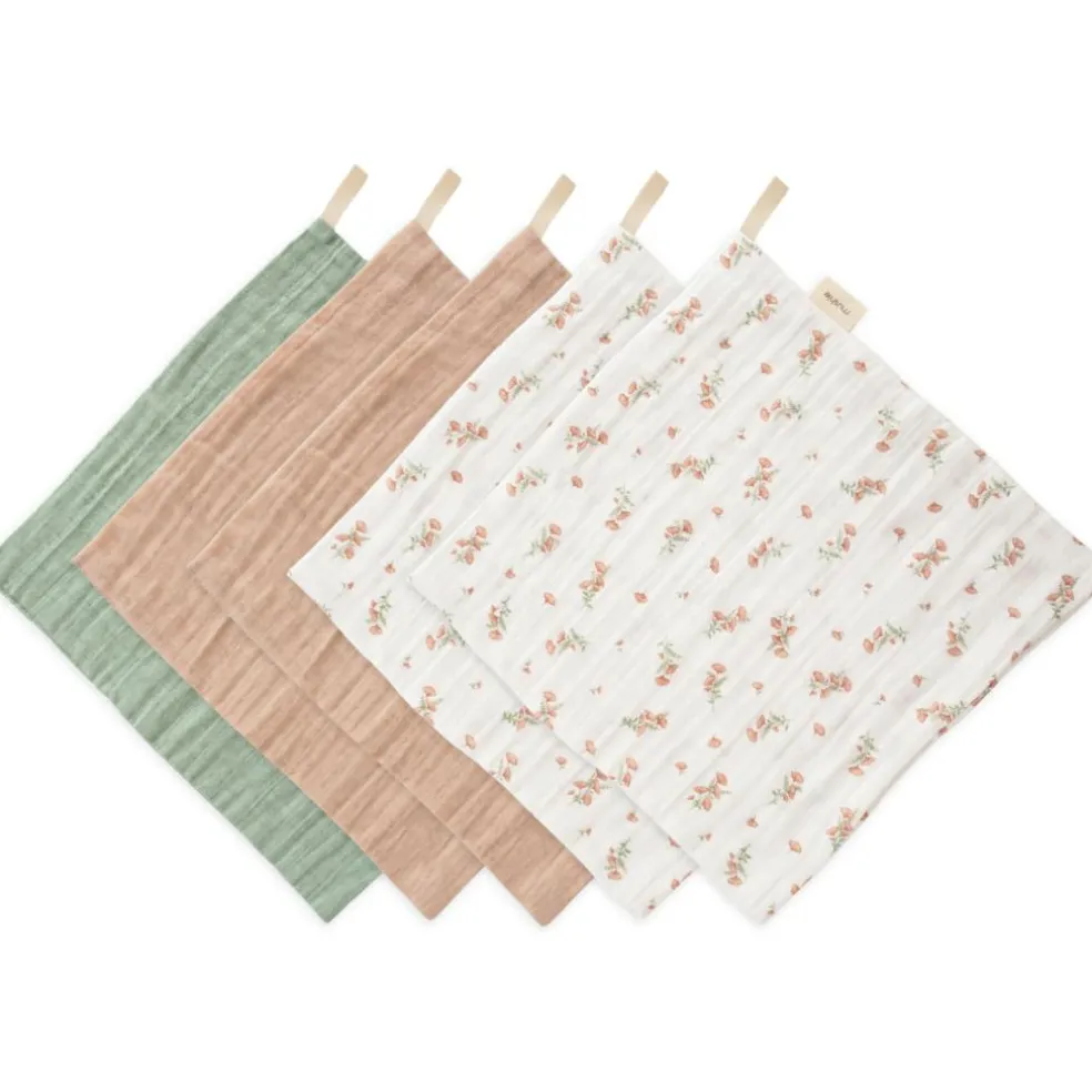 Lot de 5 gants de toilette Pink Flowers