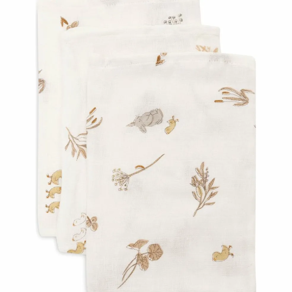 Lot de 3 gants de toilette en gaze de coton Riverside