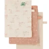 Lot de 3 gants de toilette en mousseline Rosy Rabbit