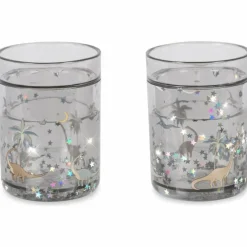 Lot de 2 gobelets à paillettes Dino