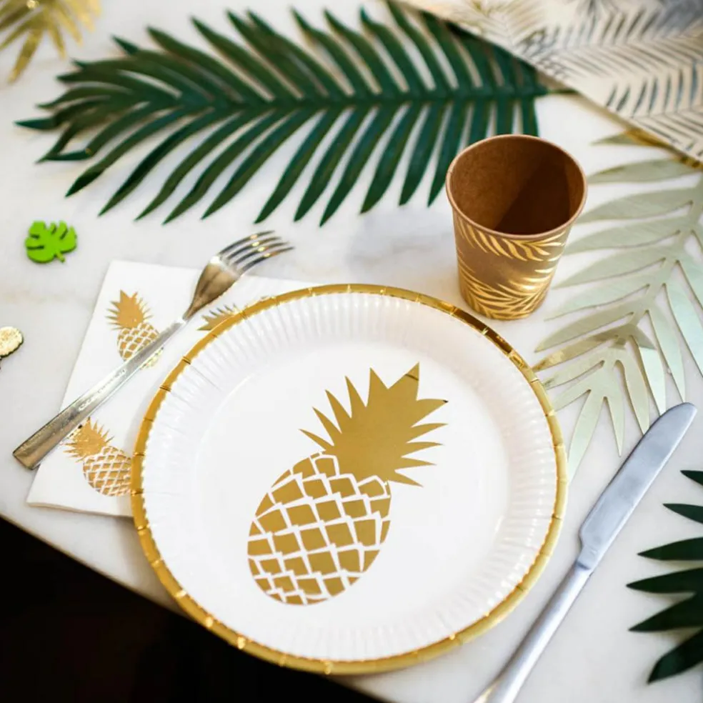 Lot de 8 gobelets en carton Tropi Chic palmier