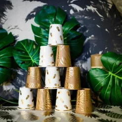 Lot de 8 gobelets en carton Tropi Chic palmier