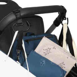 Lot de 2 grands crochets pour poussette noir