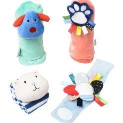 Lot de 4 hochets pieds et poignets