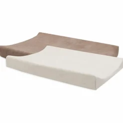 Lot de 2 housses de matelas à langer Milky en éponge Coffee-Ivory (50 x 70 cm)