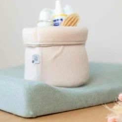 Lot de 2 housses de matelas à langer Ecru-Olive (70 x 50 cm)