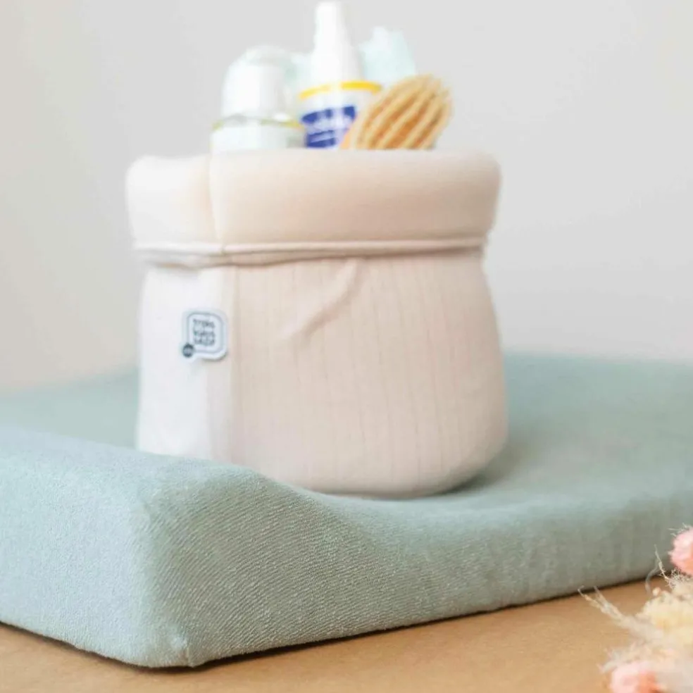 Lot de 2 housses de matelas à langer Ecru-Olive (70 x 50 cm)