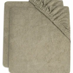Lot de 2 housses de matelas à langer en éponge Olive Green (75 x 85 cm)