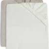 Lot de 2 housses de matelas à langer éponge Ivory-Nougat (50 x 70 cm)