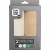 Lot de 2 housses de matelas à langer Ecru-Sable (70 x 50 cm)