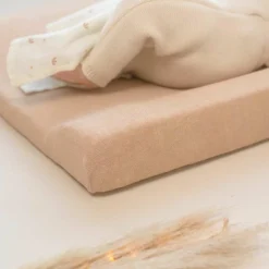 Lot de 2 housses de matelas à langer Ecru-Sable (70 x 50 cm)