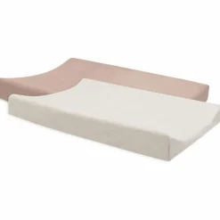 Lot de 2 housses de matelas à langer en éponge Wild Rose-Ivory (50 x 70 cm)