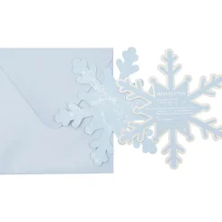 Lot de 8 invitations et enveloppes Flocons