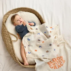 Lot de 2 langes Blossom nature (60 x 60 cm)