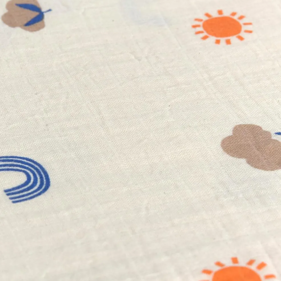 Lot de 2 langes Blossom nature (60 x 60 cm)