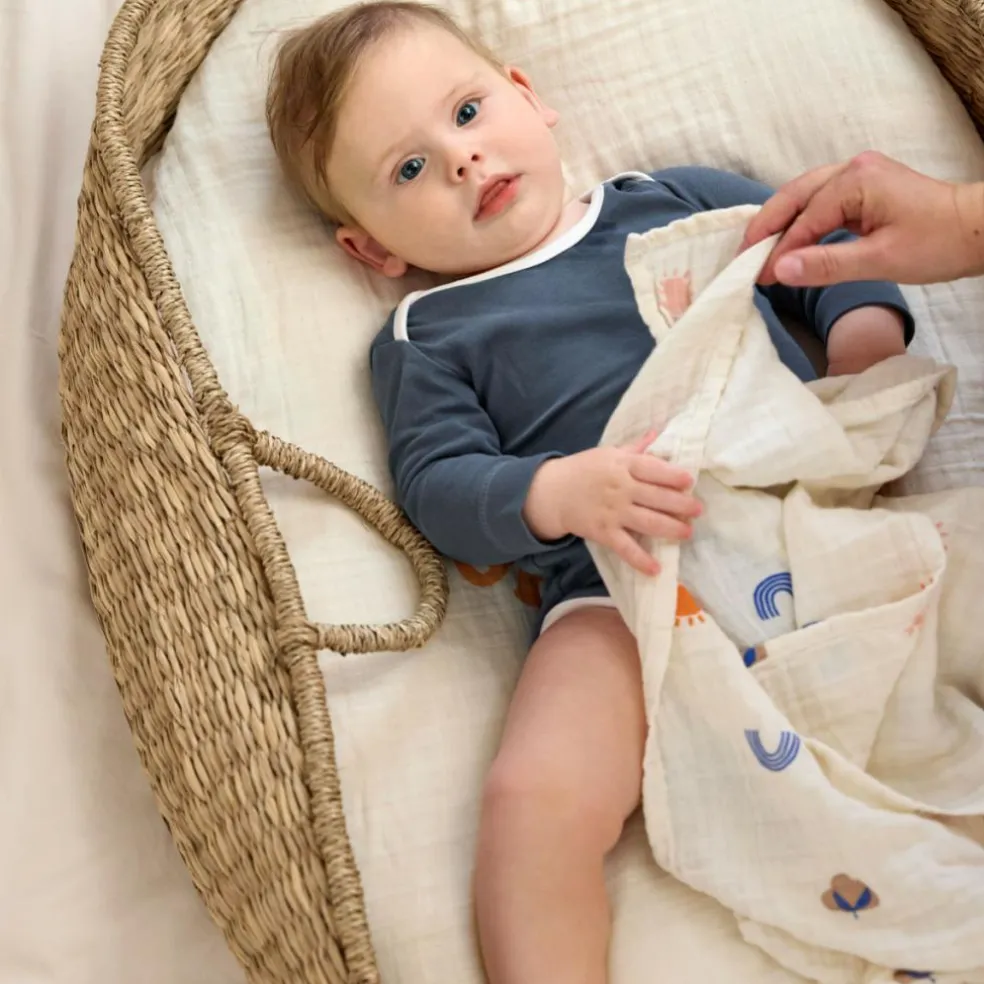 Lot de 2 langes Blossom nature (60 x 60 cm)