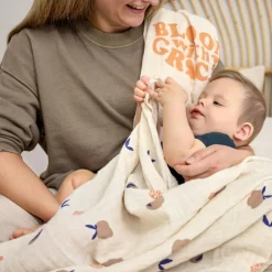 Lot de 2 langes Blossom nature (60 x 60 cm)