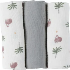 Lot de 3 langes Cute gorilla (70 x 70 cm)