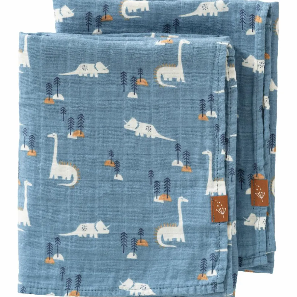 Lot de 2 langes Dino (70 x 60 cm)