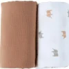 Lot de 2 langes Elephants (70 x 70 cm)