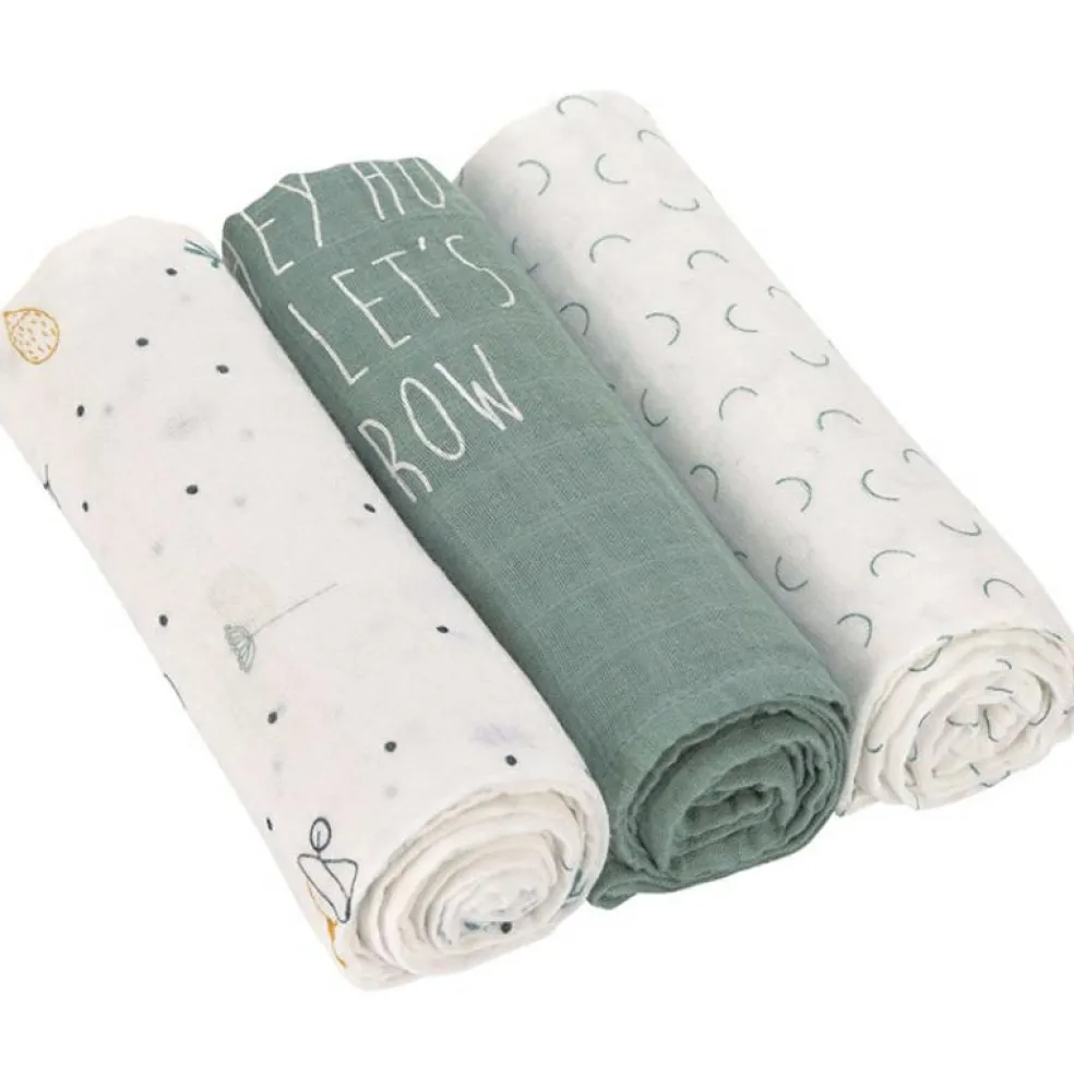 Lot de 3 langes en bambou vert d'eau Garden Explorer (80 x 80 cm)