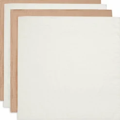 Lot de 4 langes en coton Biscuit-Ivory (70 x 70 cm)