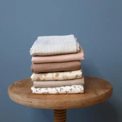 Lot de 3 langes en coton bio Mix Classic Stripes Camel (70 x 70 cm)