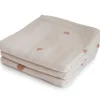 Lot de 3 langes en coton bio Rainbow (60 x 60 cm)