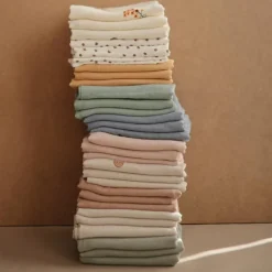 Lot de 3 langes en coton bio Rainbow (60 x 60 cm)