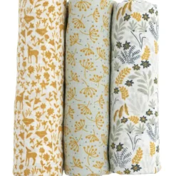 Lot de 3 langes en coton bio Promenons nous (70 x 70 cm)