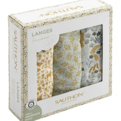 Lot de 3 langes en coton bio Promenons nous (70 x 70 cm)