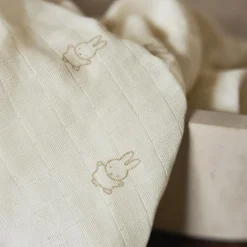 Lot de 2 langes en coton Happy Miffy Nougat (115 x 115 cm)