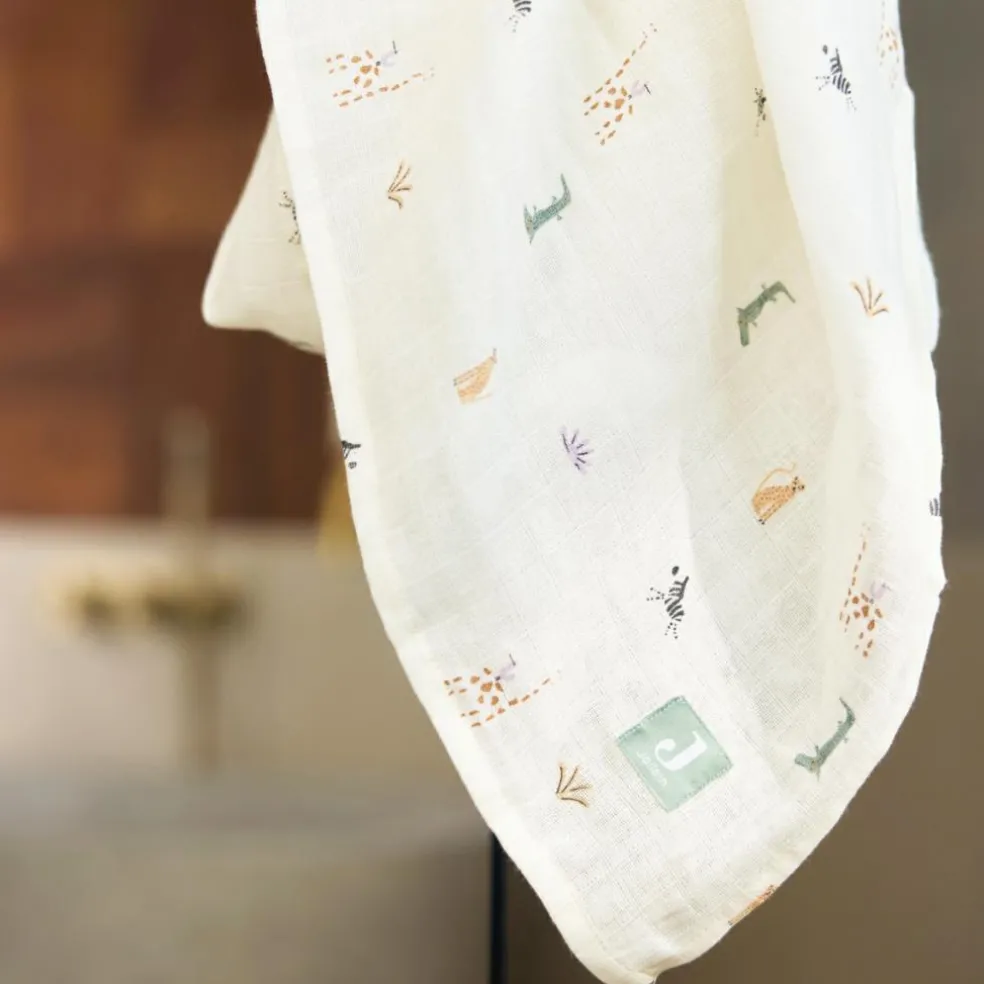 Lot de 3 langes en coton Jungle Jambo (70 x 70 cm)