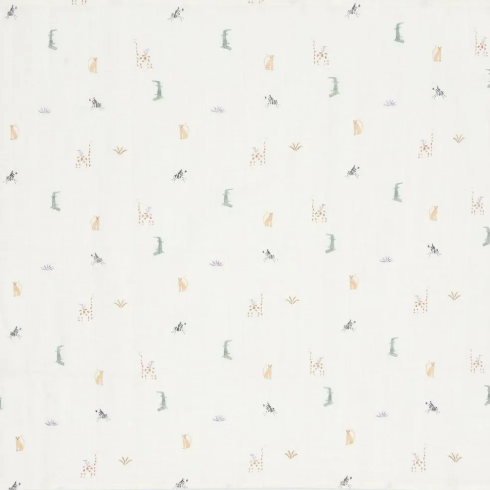 Lot de 3 langes en coton Jungle Jambo (70 x 70 cm)