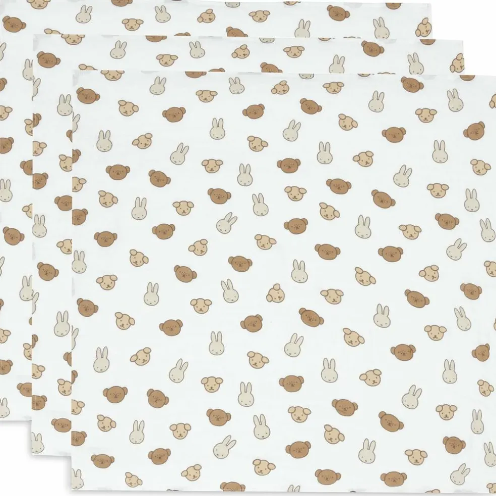 Lot de 3 langes en coton Miffy and Friends (70 x 70 cm)